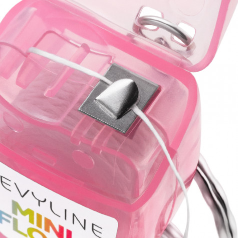 Зубная нить вощеная Revyline floss mini, полиэстер с бамбуковым углем, 15 м, розовая